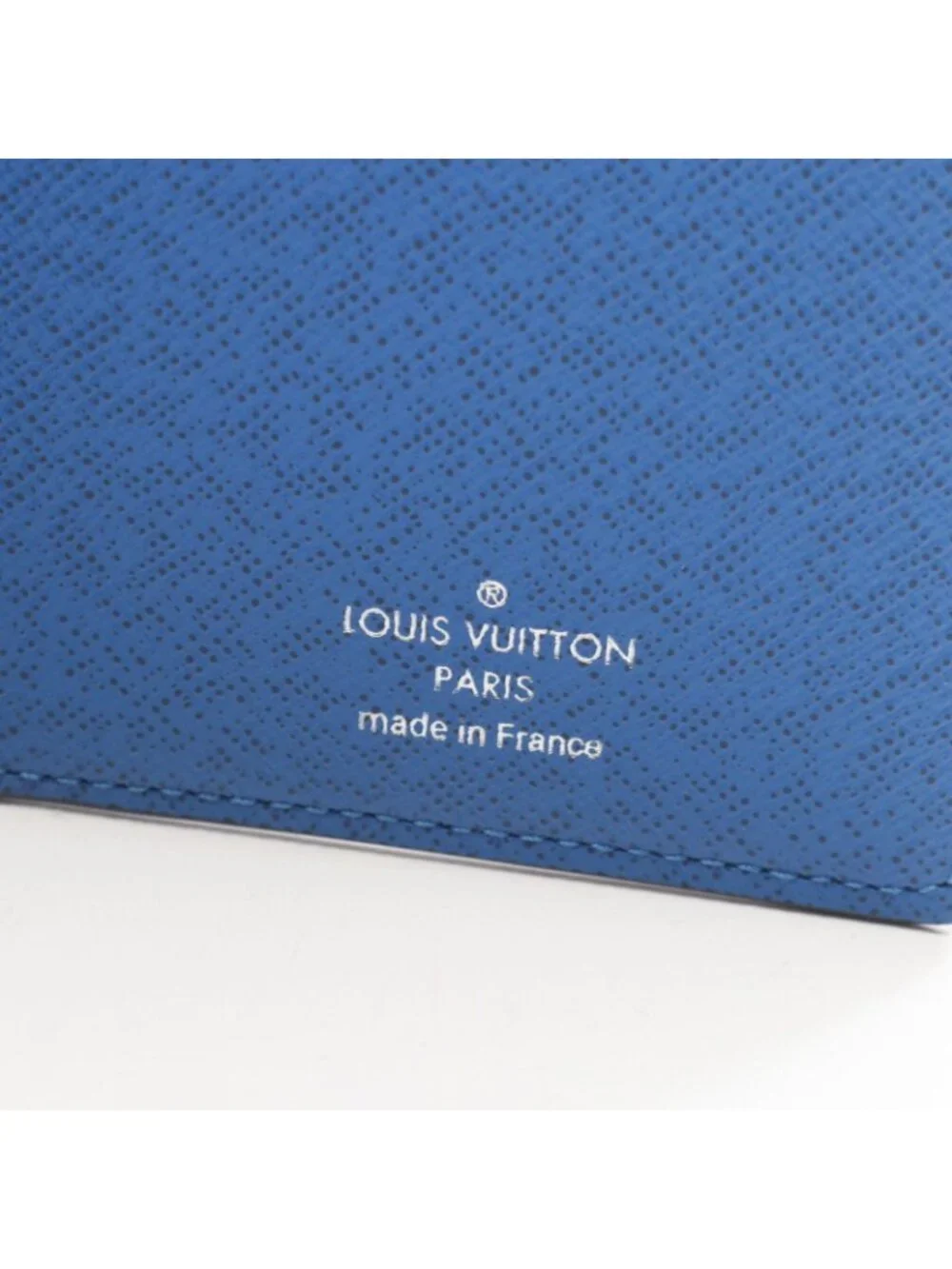 Louis Vuitton Bifold Wallet Portefeuille Brazza NM Grilloche Blue Leather